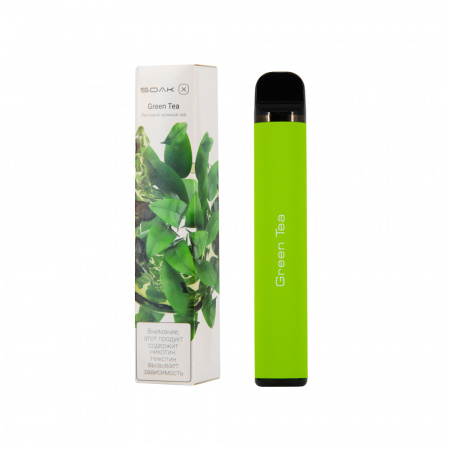 SOAK X 1500тяг (Green Tea (листовой зеленый чай), 1500 тяг)